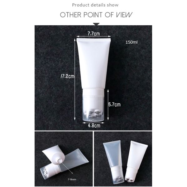 100ml 150ml 200ml Roller Plastic Squeeze Empty Cosmetic Tubes With Caps