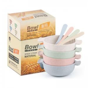 Buy cheap Biodegradable Tableware Unbreakable Cereal Microwave Safe Wheat Straw Anti Ironing Food Salad Rice Baby Spoon And Bowl S product