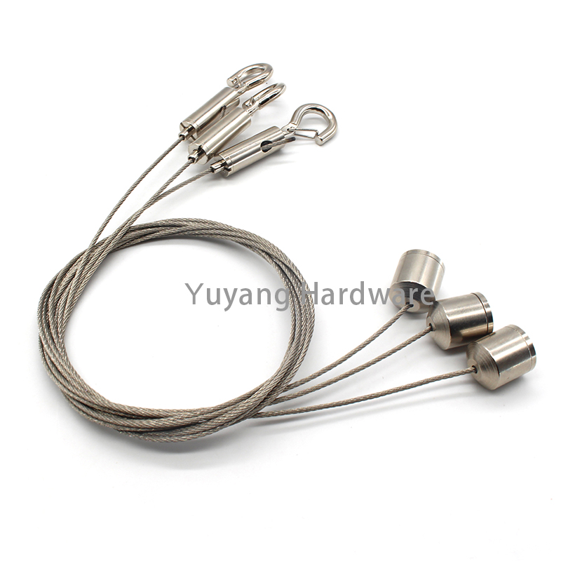 Adjustable Galvanized Steel Wire Cable Ceiling Light Suspension Hang Kit With Gripper