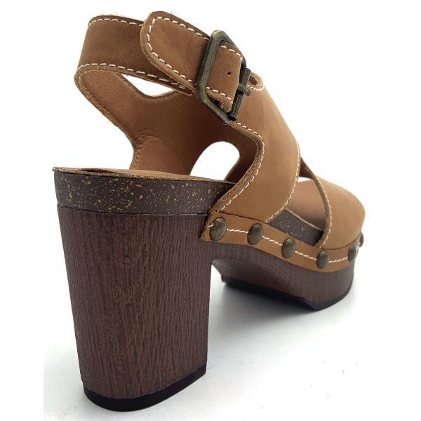 Functional High Heel Chunky Sandals With Buckle Strappy Closure Type
