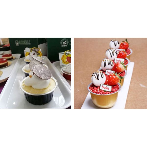 450ml Colorful Aluminum Foil Food Containers Smoothwall Disposable Pudding Baking Cups With Lid