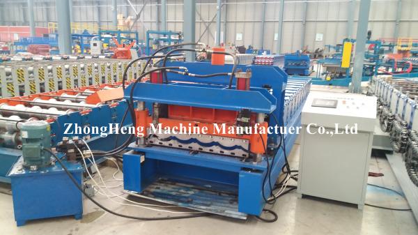 Quality Cold Rolled Panel Roofing Sheet Roll Forming Machine With Adjustable Feeding Table for sale