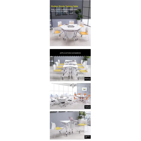 Customizable Folding Training Hexagonal Combination Table for Multifunctional Activities
