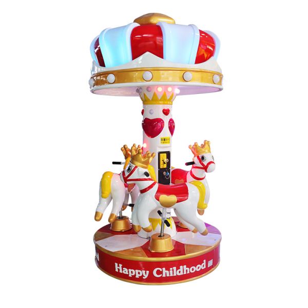Child Coin Operated Carousel 3 Players Prince Charming Regal Amusement