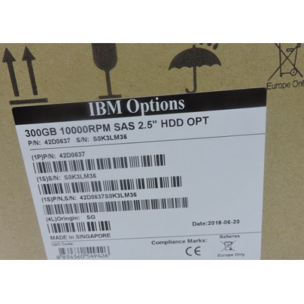 IBM Hard Disk 6GB SAS FRU 42D0638 300GB 42D0641 300G 10K 1 year warranty