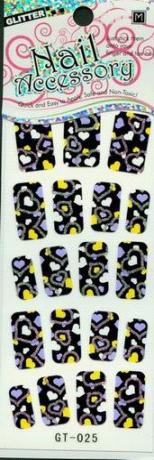 Fashionnail Black Art full Finger Glitter Nail Sticker, Removable DIY Decals