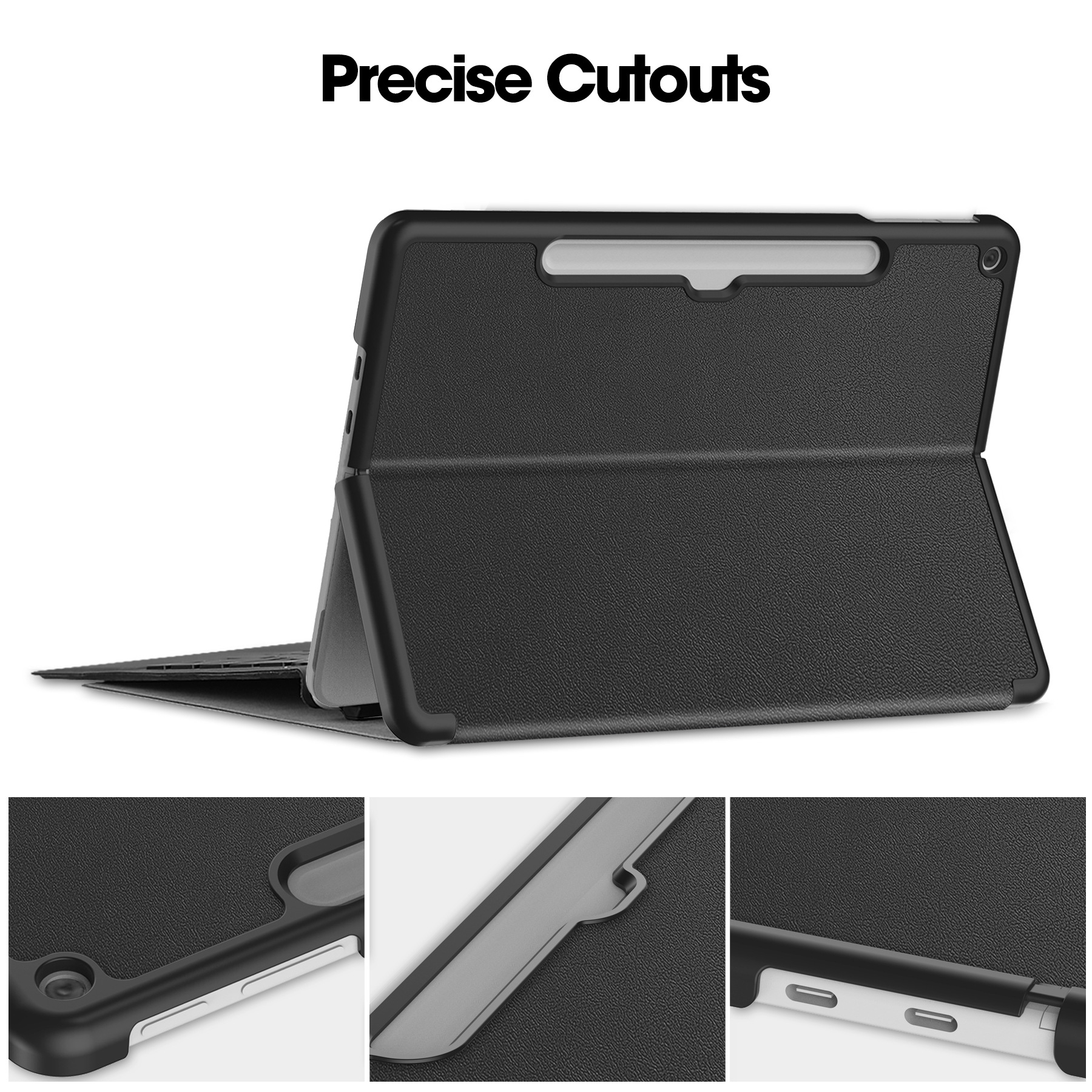 Custom Anti-Collision Leather Tablet Case for Microsoft Surface Pro 4 5 6 7 7+ 12.3 Inch Precise Cutouts Multi-Angle Stand
