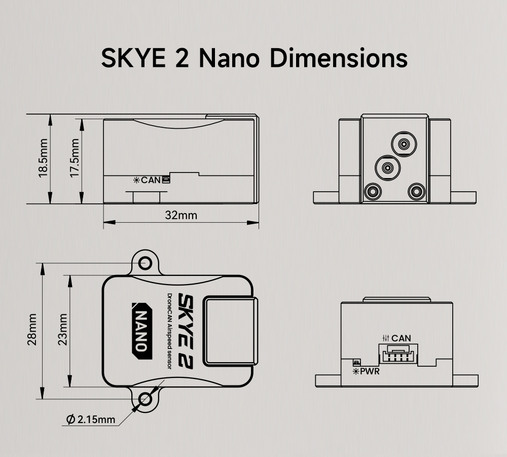 Free Shipping CUAV SKYE2 Nano Airspeed Sensor With DLVR