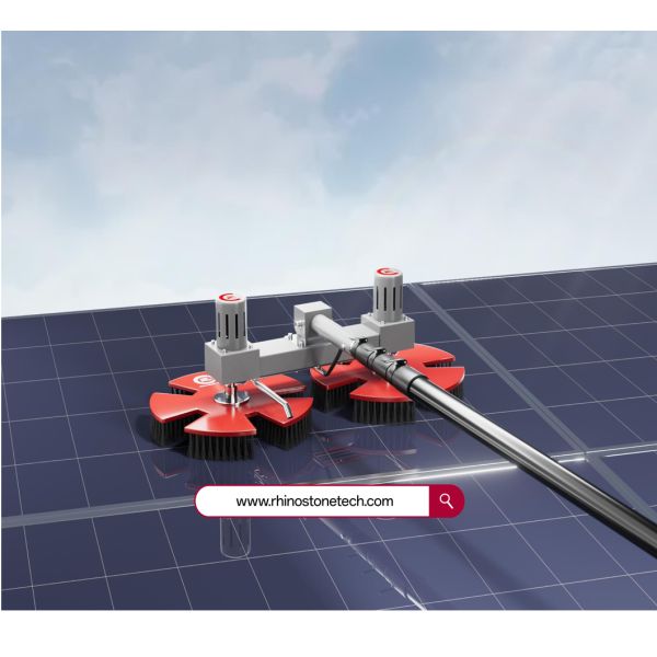 Solar Panel Cleaning Tools Extending Water Fed Wash Brush Spin Scrubber Equipment Powered Brush Systems