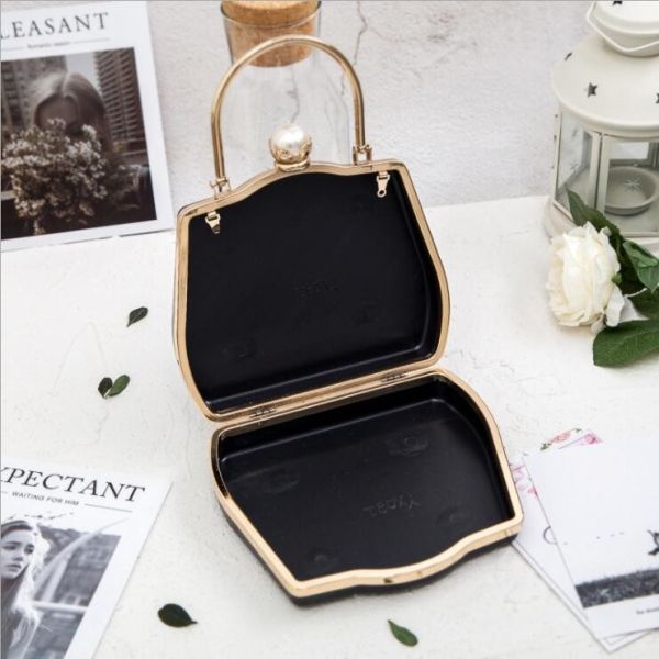 250g Imitation Pearl Clasp Clutch Bag Frames 18x15cm