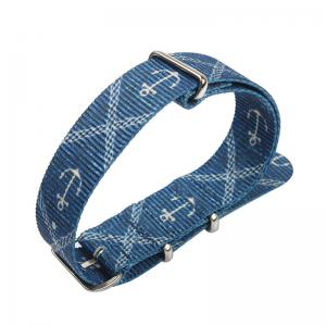 China ROHS  Navy Blue Watch Strap , 24mm Wide Nylon Watch Bands on sale