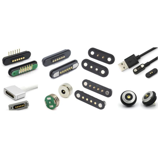 Magnetic Connector 6 Pole Pogo Pin 3a Spring Loaded Waterproof Power Charging Connector