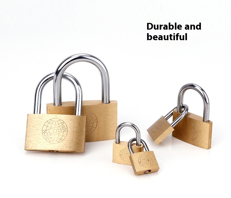 Modern Designed Earth Copper Lock Cross-Shaped Long Padlock for Dining Outdoor Student Desk School Dormitory Cabinet Living Room