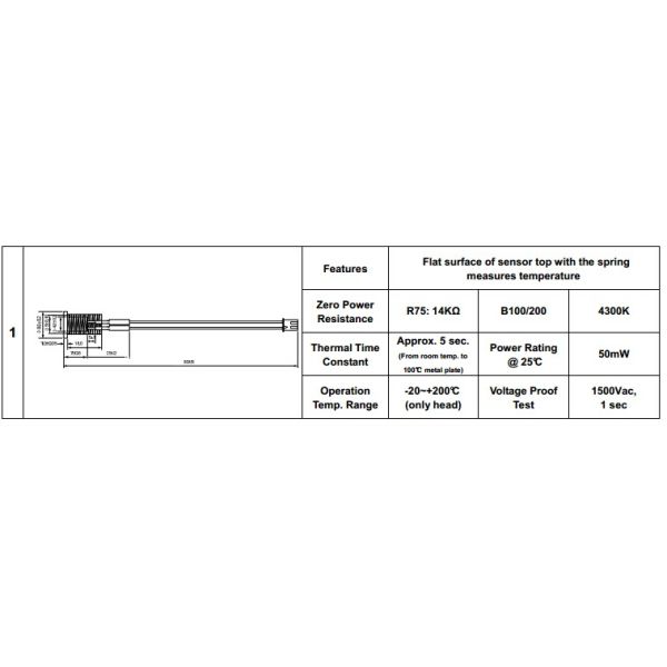 NTC Temperature sensor use for Coffee machine , Electric hot water pot, Milk warmer