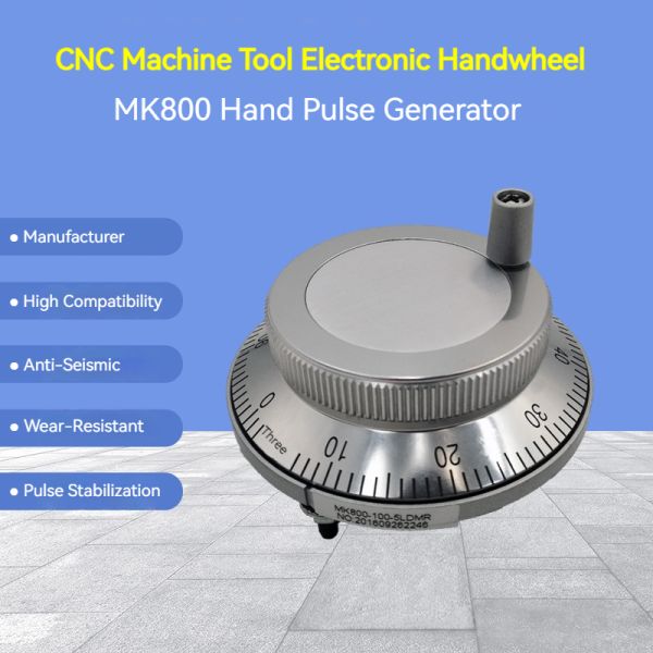 Panel Type Stainless Steel Solid Manual Pulse Generator MPG Pendant Handwheel 80mm 25/100PPR for Fanuc Mitsubishi CNC Systems