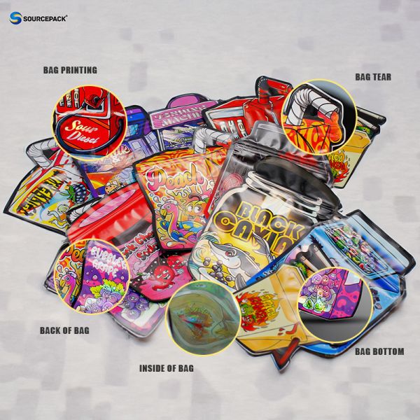 Professional Packaging Solution Customized Logo Glossy Weed Bag