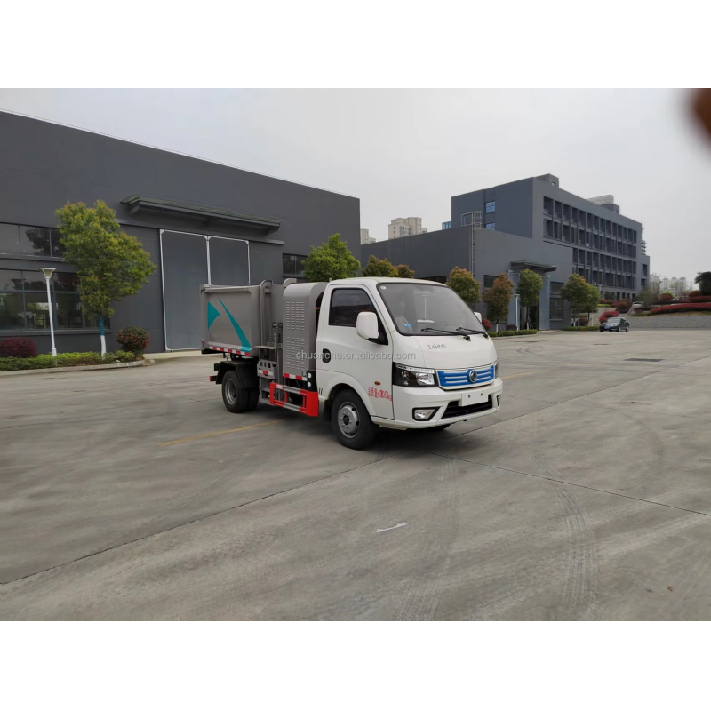 Self Loading Self Discharging Garbage Truck Powered by Pure Electric