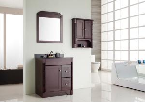 Buy cheap 32 Inch Bathroom Vanity Marble Countertop Dark Red Wall Mounted Sink Vanity product