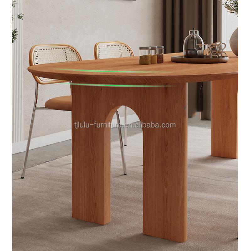 Modern Nordic Home Furniture Solid Wood Rectangular Dining Table with Walnut