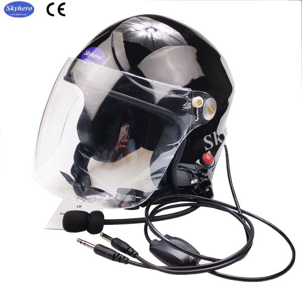Noise Cancel PPG Black Helmet With Full Headset EN966 Certificated Paramotor Helmet China Supplier blue red black