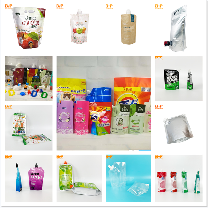 Drinking Spout Pouch Bag with Logo Customized for Liquid Beverage Pouch Shampoo Refill Sub-packaging