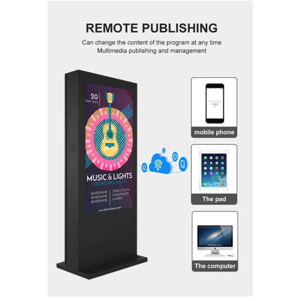 65" Full Hd Outdoor Digital Displays 2500 Nits Brightness