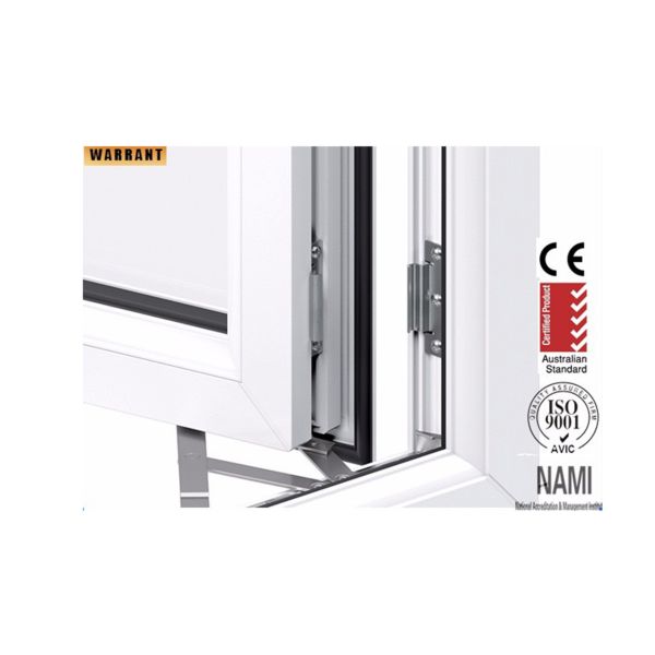 Vinyl Casement Window Door Triple Glazed Swing Out Windows ISO9001 Certificated