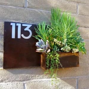 China Vertical Wall Hanging Corten Steel Planter Boxes For Metal Wall Decoration on sale