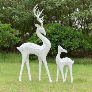 China Large White Deer Outdoor Abstract Sculpture Stainless Steel Polishing on sale