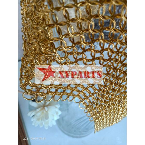 Welded Brass Ring Mesh For Partial Wall Decoration