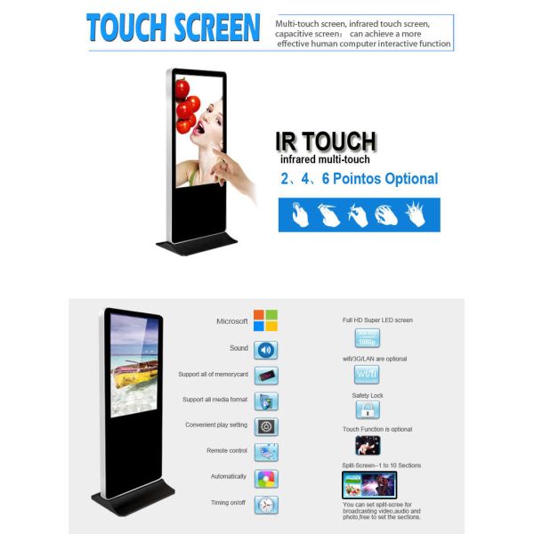 43 Inch Lobby Windows Self Service Touch Screen Kiosk