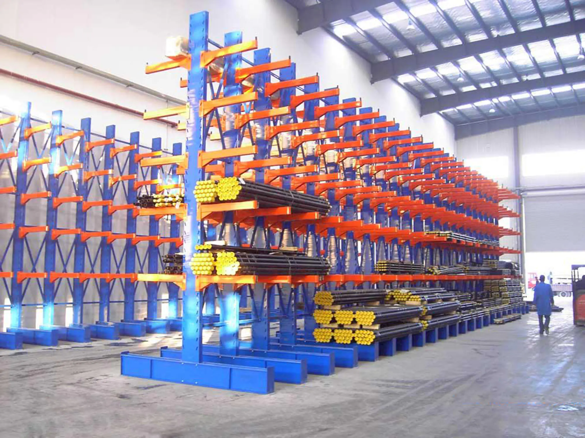 Cantilever Racking System Inventory Metal Storage Racks Fine Steel Shelves Steel Pipes Storage Display Shelf