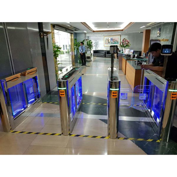 Automatic bridge type swing turnstiles with fingerprint & RFID