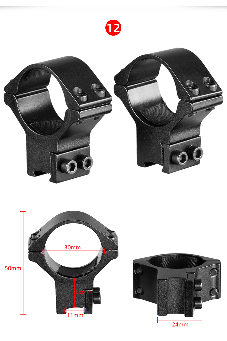 30mm 25.4mm Hunting Scope Rings And Mounts 11mm 20mm Dovetail Rail