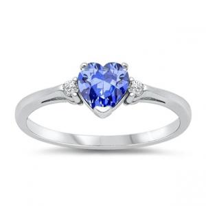 Buy cheap Gem Stone King 925 Sterling Silver Blue Tanzanite and White Topaz Women's 3-Stone Ring product