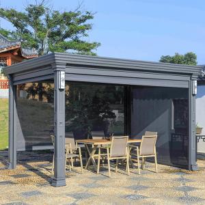 China 3x5m Metal Patio Canopy Gazebo Outdoor Garden Leisure European Style Louvers Modern on sale