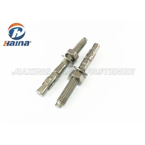 Bright Plate Expansion Anchor Bolt With Nut / Washer