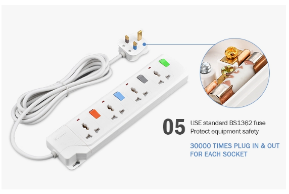 British 13A Electric Universal Extension Socket With USB