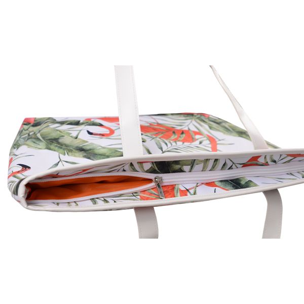 Polyester Large Beach Bag Tote Unisex Fashion With PU Handle