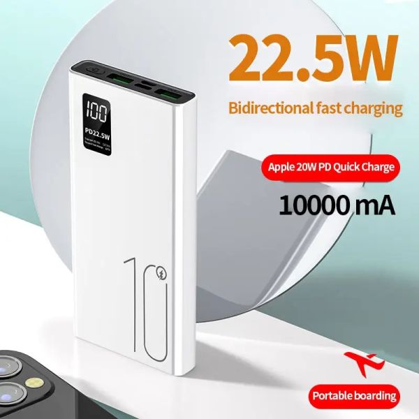 Price OEM Customized Power Bank 10000mah Dual USB Fast Charge Plaid Pattern Power Bank with Digital Display