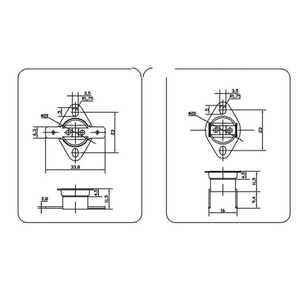 4.8mm Terminal Normal Close Open 10A 15A 250V KSD301 Thermostat