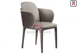 Buy cheap Ash Wood Upholstered Leather Chair , Restaurant Dining Room Chairs With Armrests product
