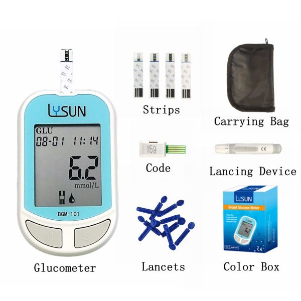03 Lysun BGM-101 Diabetic Test Strips Blood Glucose Monitor