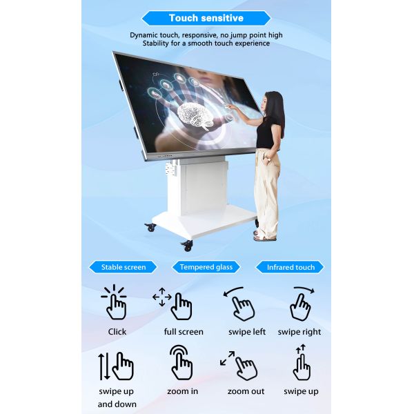Lift Up Down Rise Fall Flip Left Right Remote Control Stand for 86" 98" 110" Smart Board