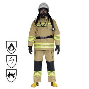 Buy cheap Nomex Material Firefighter Suit , Navy Color Waterproof Fireproof Suit product