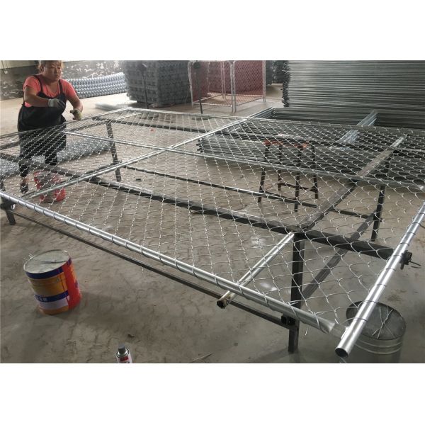 6'x10' chain link temporary fence 1⅝"(42mm) HDG pipes x 16ga wall thick spacing 63mm x 63mm x 2.4mm diameter