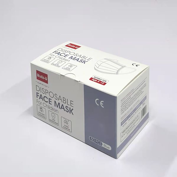 Blue Disposable Earloop Face Mask For Kids , Kids Protective Face Mask , 3Ply Face Mask For Children , CE And FDA