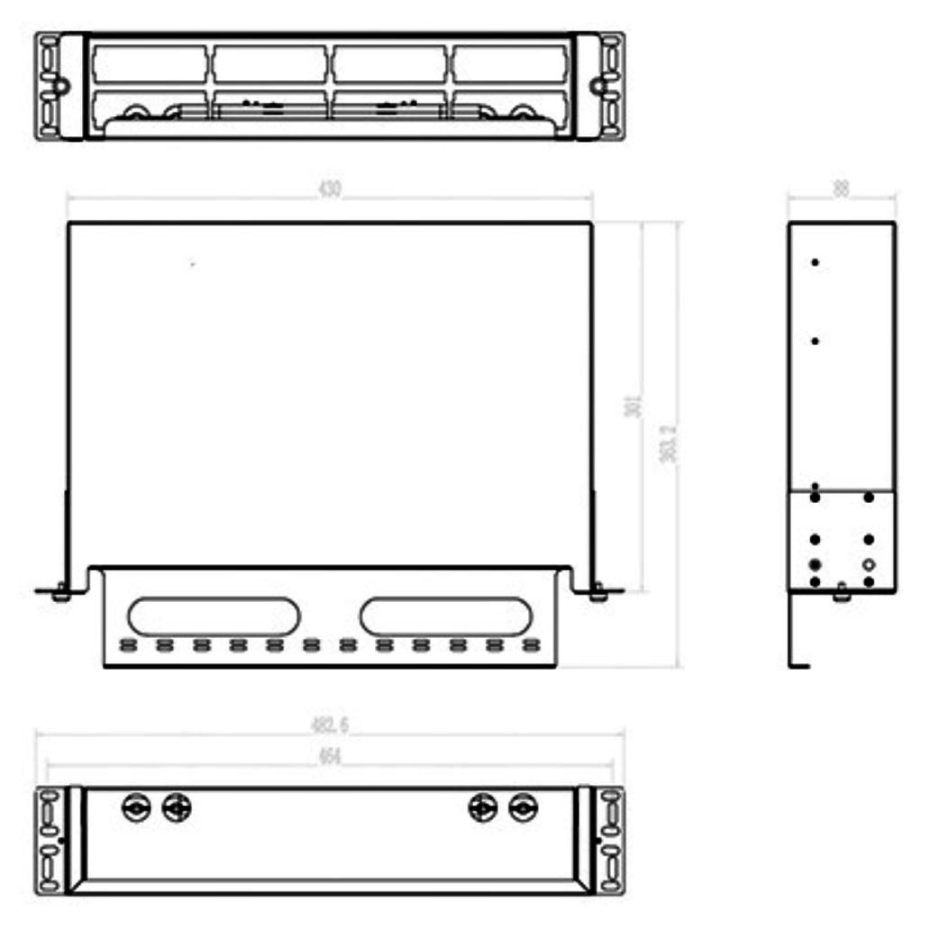 2U MPO MTP 192fo High Desity Patch Panel Sliding MTP Fiber Optic Rack Mount ODF