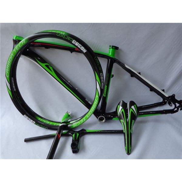 Carbon MTB Frame 26er 15"/17 NT02 Mountain Bicycle/Bike Frame Bright-green Decal