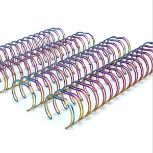 China 165 Sheets 3/4'' Metallic Double Wire Rings Twin Ring Wire Spiral Binding Coils on sale